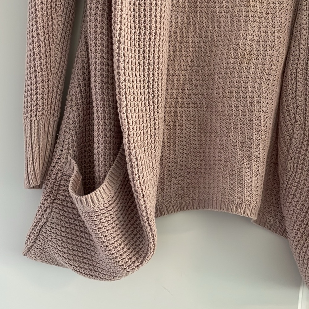 CLOSET CLEAROUT Market & Spruce Light Pink Waffle Knit Cardigan Stitch Fix Small - Picture 3 of 4